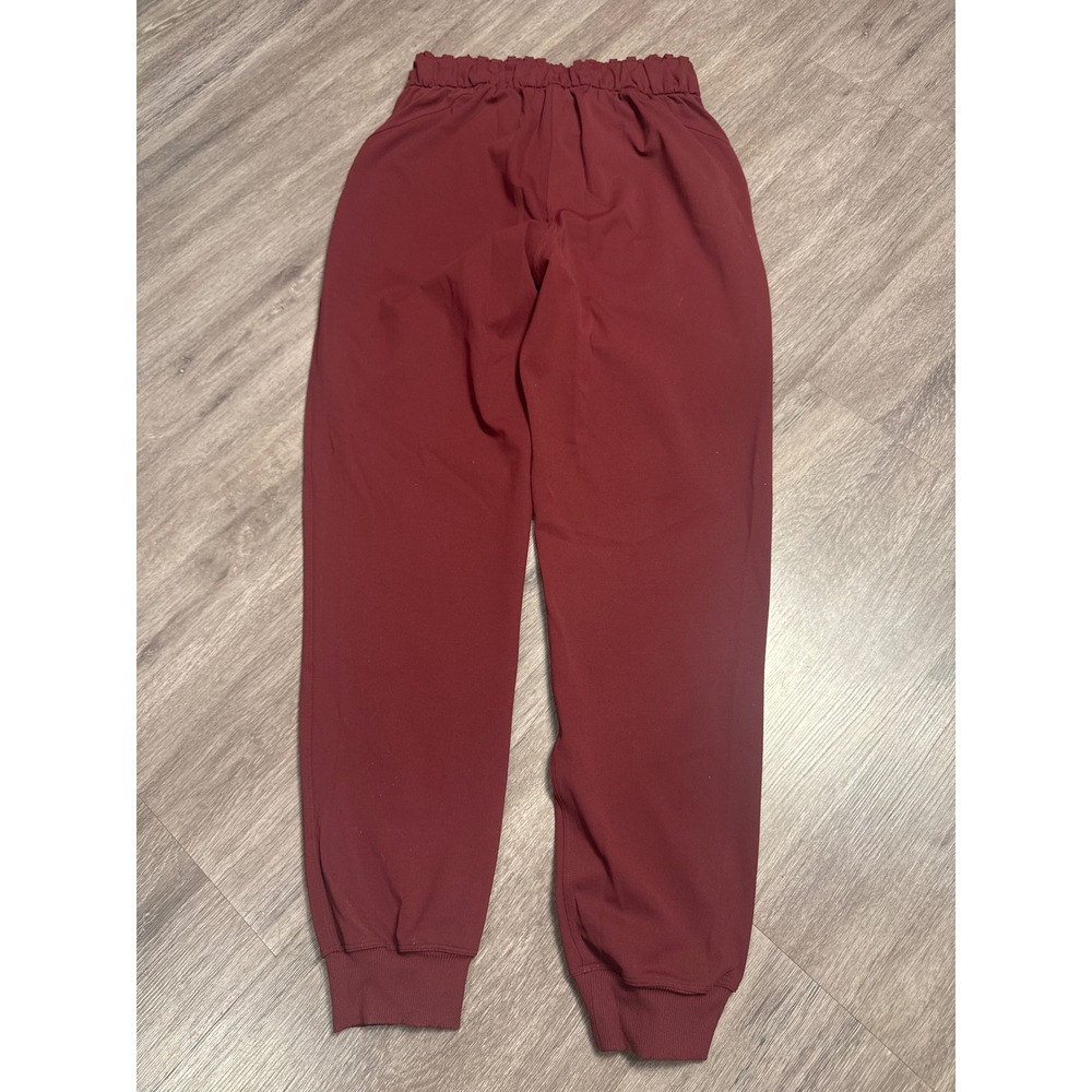 Lululemon On The Fly Joggers Burgundy Red Size 6 Elastic Waist Tapered Pants